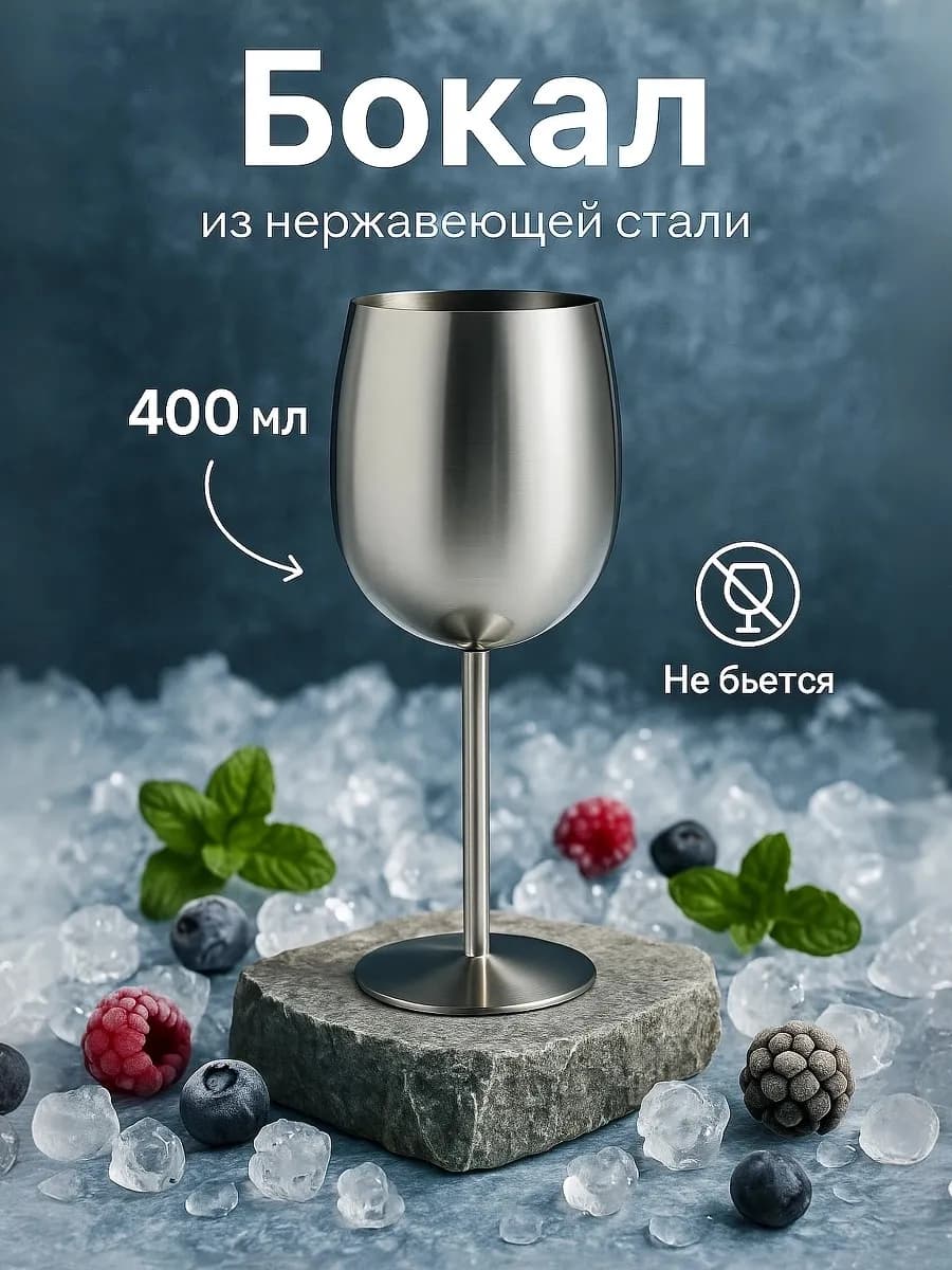 Бокал для вина из нержавеющей стали 400 мл