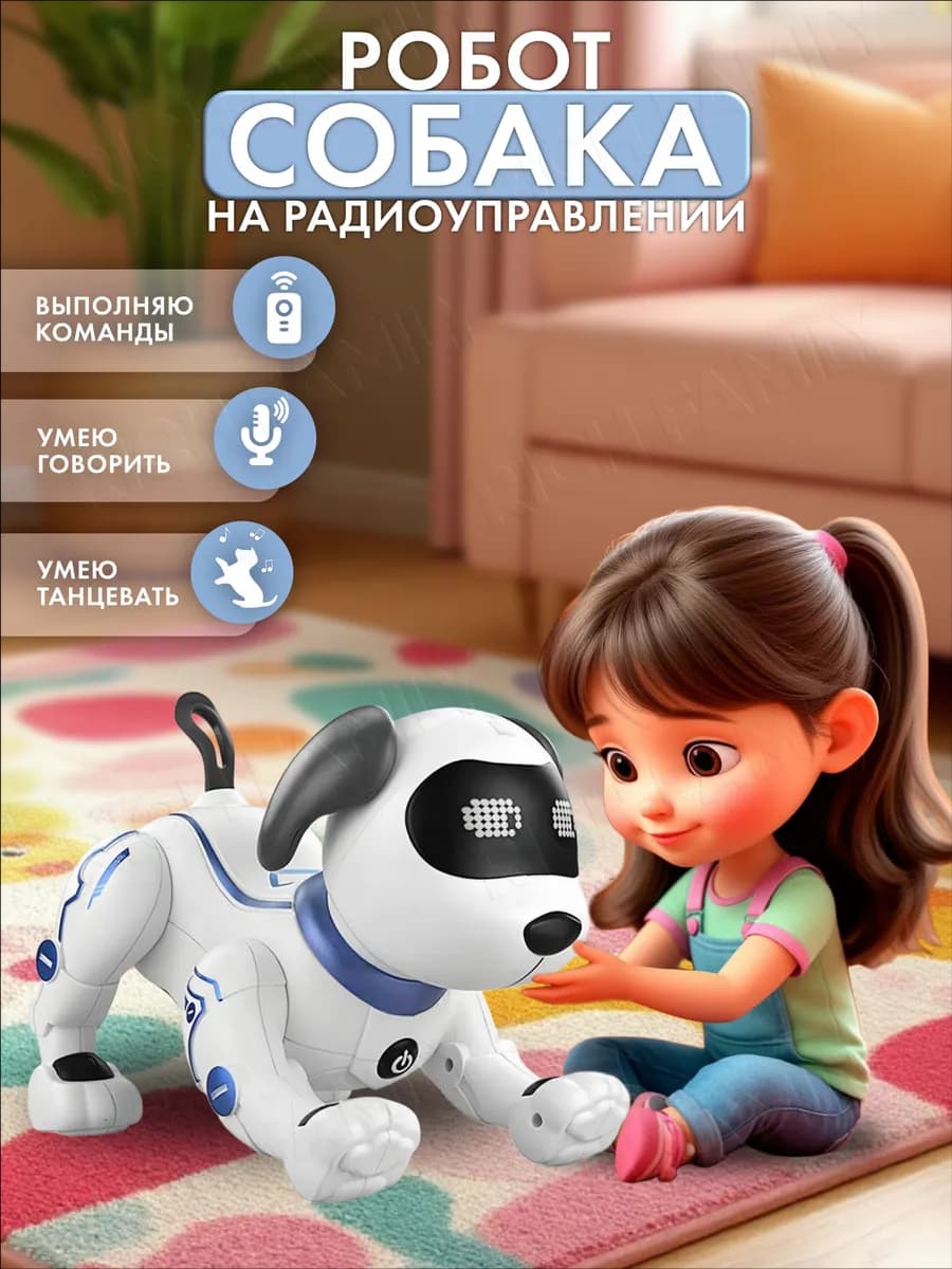 Робот игрушка на пульте управления, собачка интерактивная