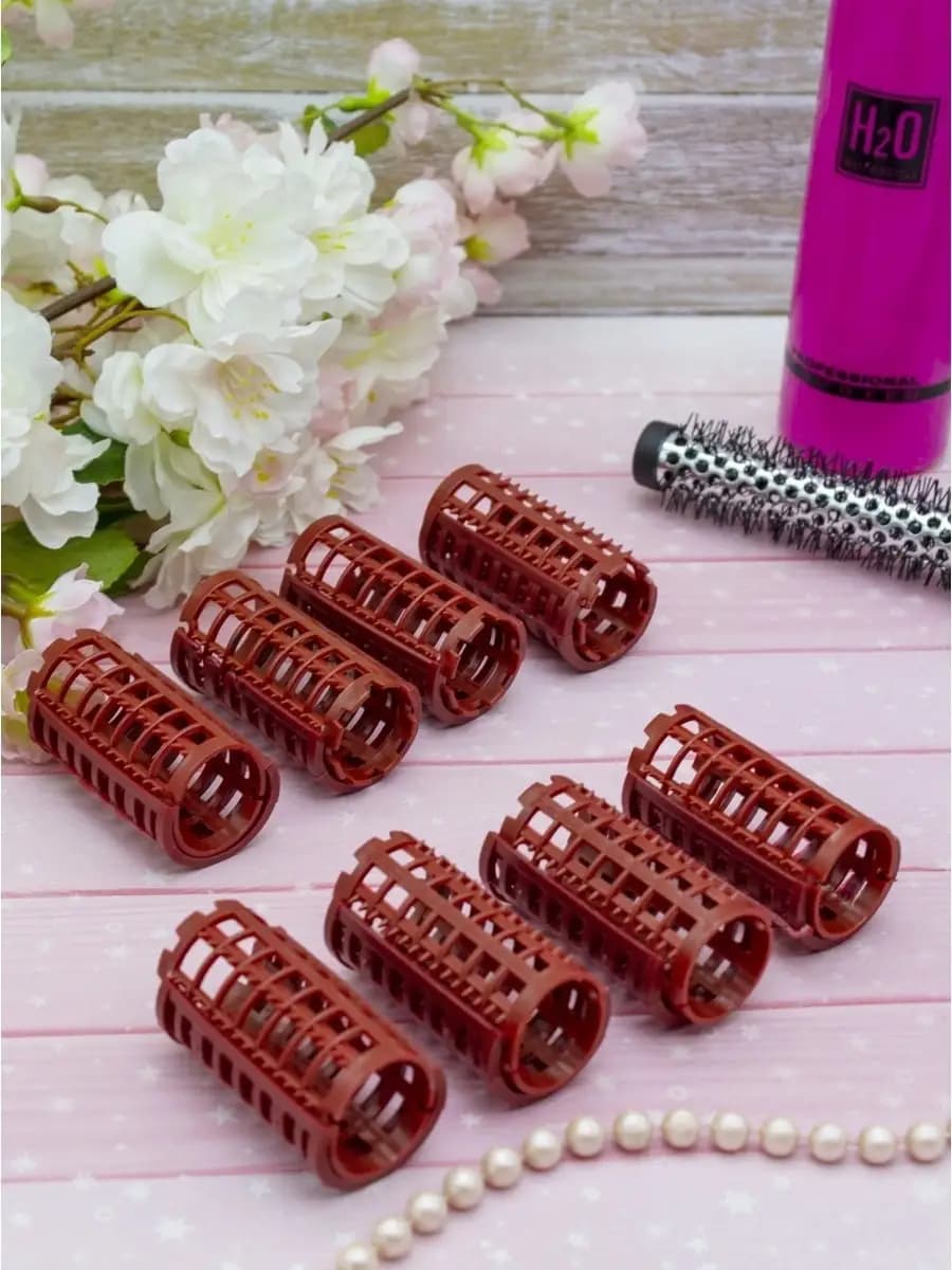 Бигуди для волос пластмассовые 2,7 см. набор 8 шт