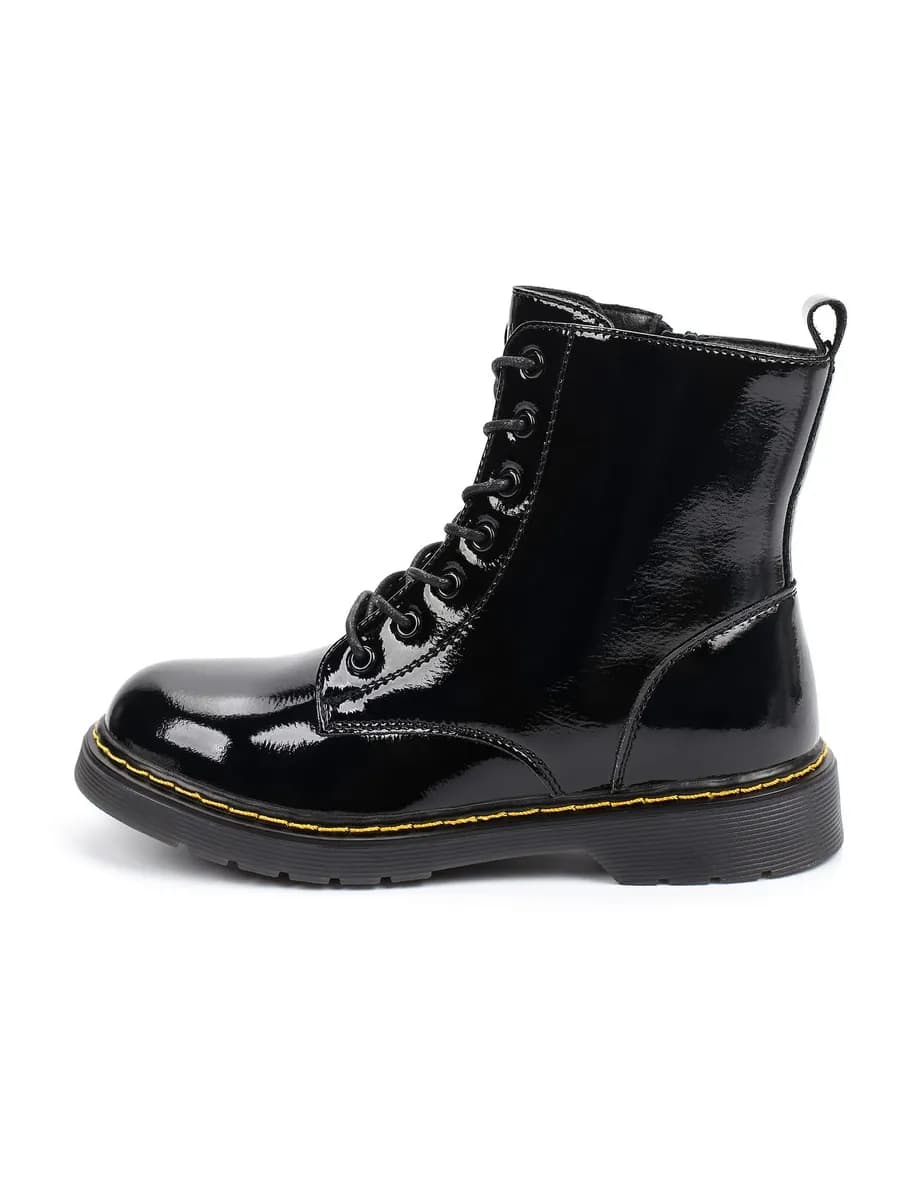 Ботинки высокие из кожи осенние