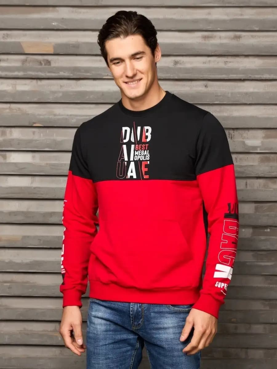 Свитшот оверсайз без начеса с принтом