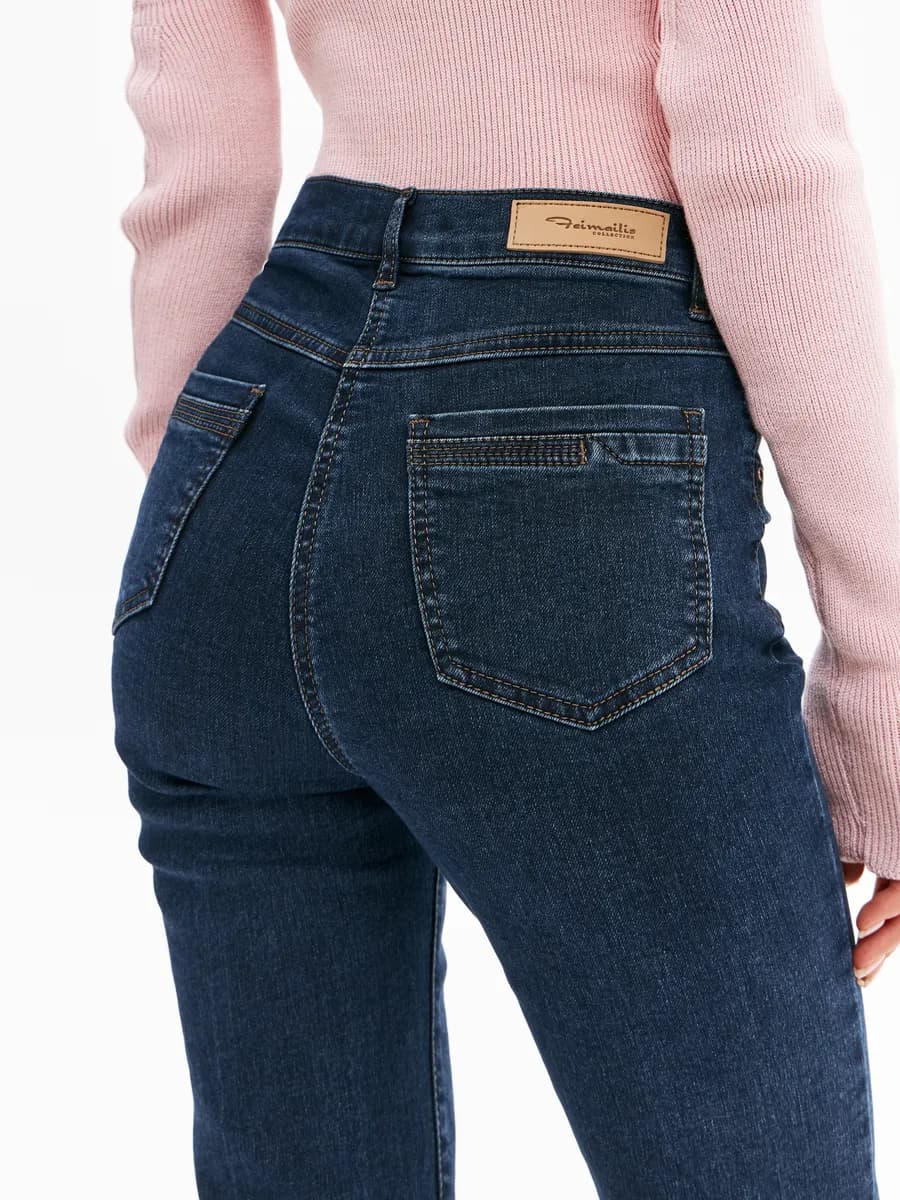 Джинсы прямые высокая посадка стрейч