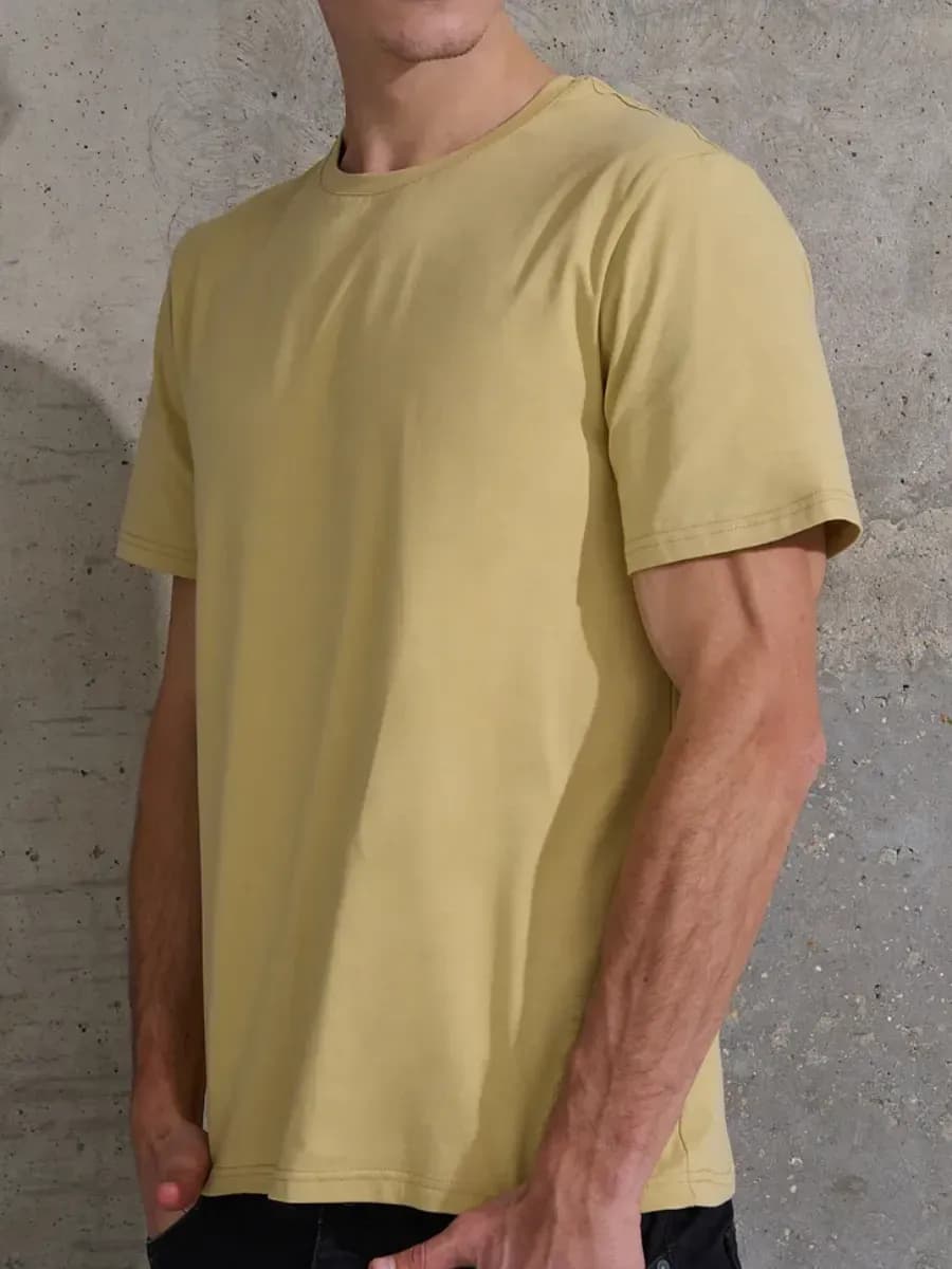 Футболка однотонная песок - фото 1