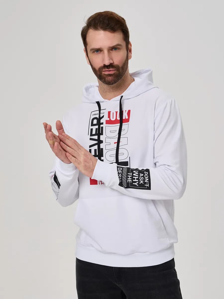 Худи с капюшоном оверсайз без начеса