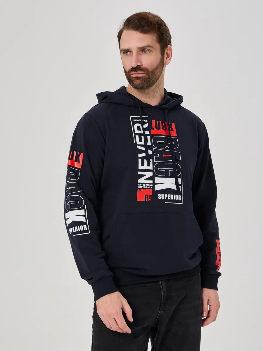 Худи с капюшоном оверсайз без начеса