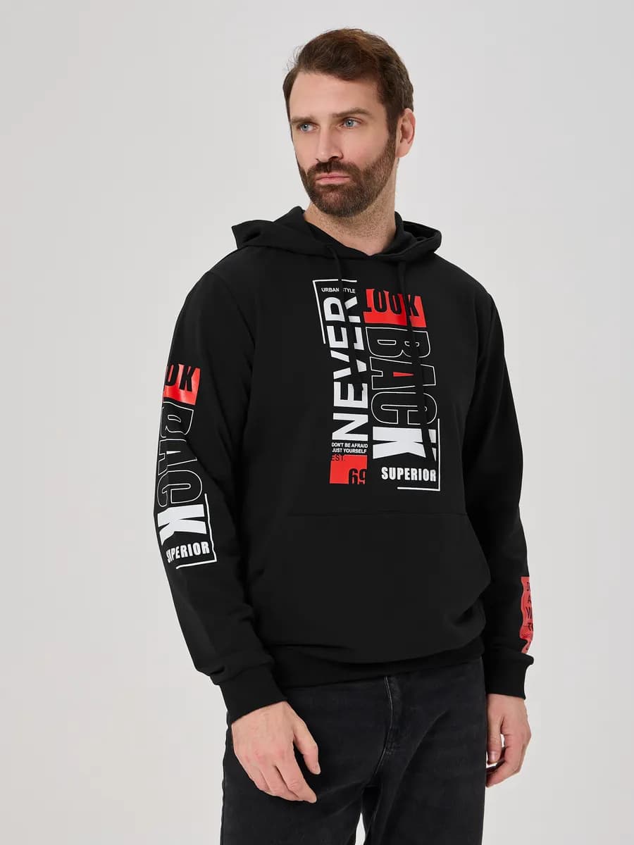 Худи с капюшоном оверсайз без начеса