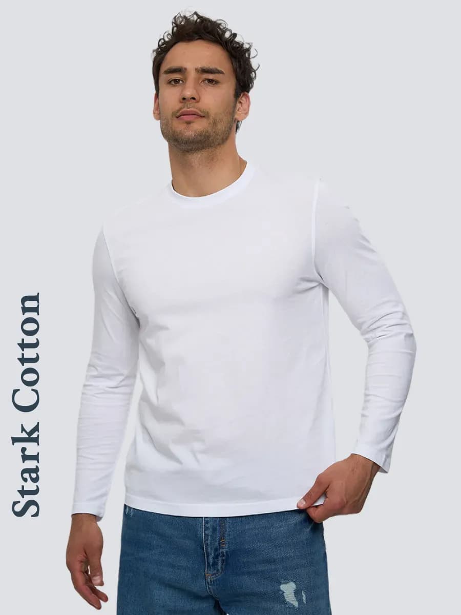 Лонгслив однотонный с длинным рукавом