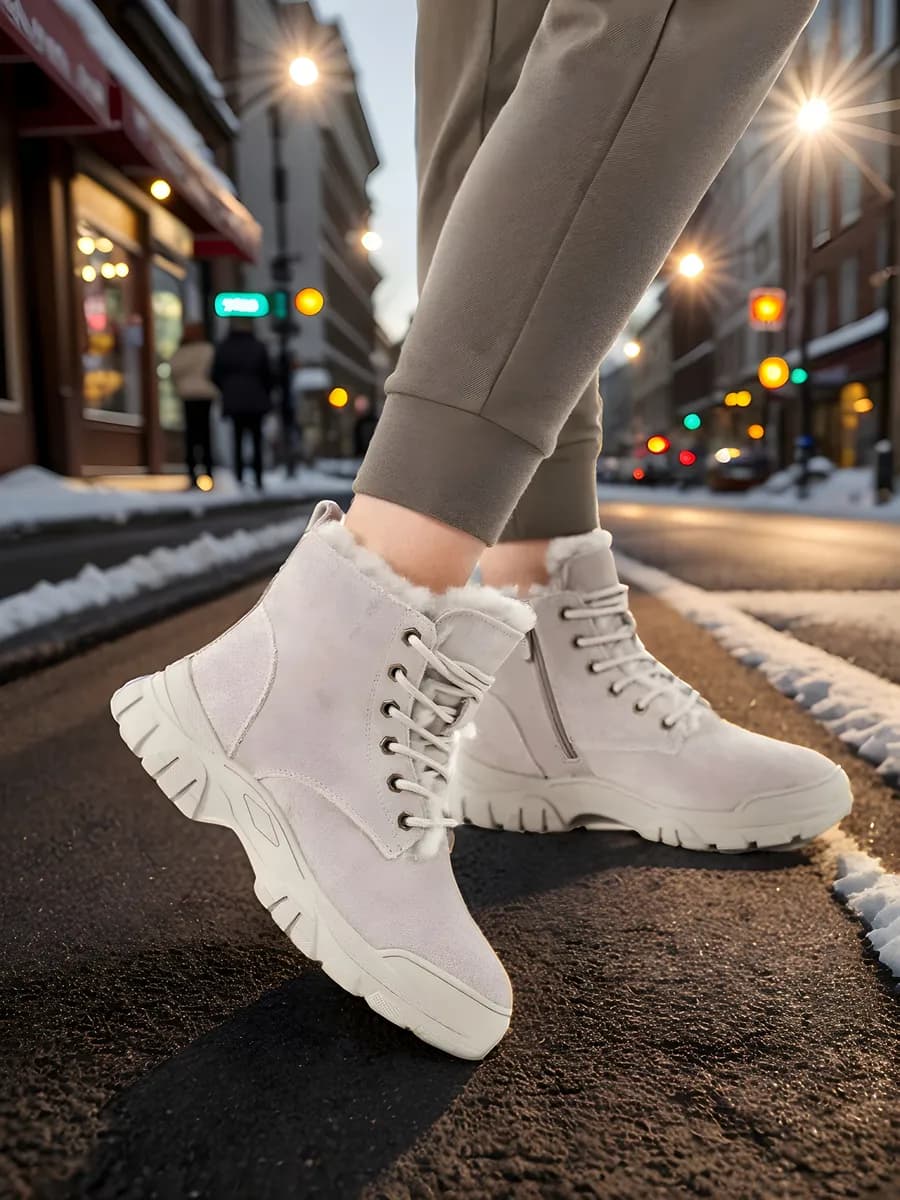 Ботинки зимние натуральная замша на шнуровке