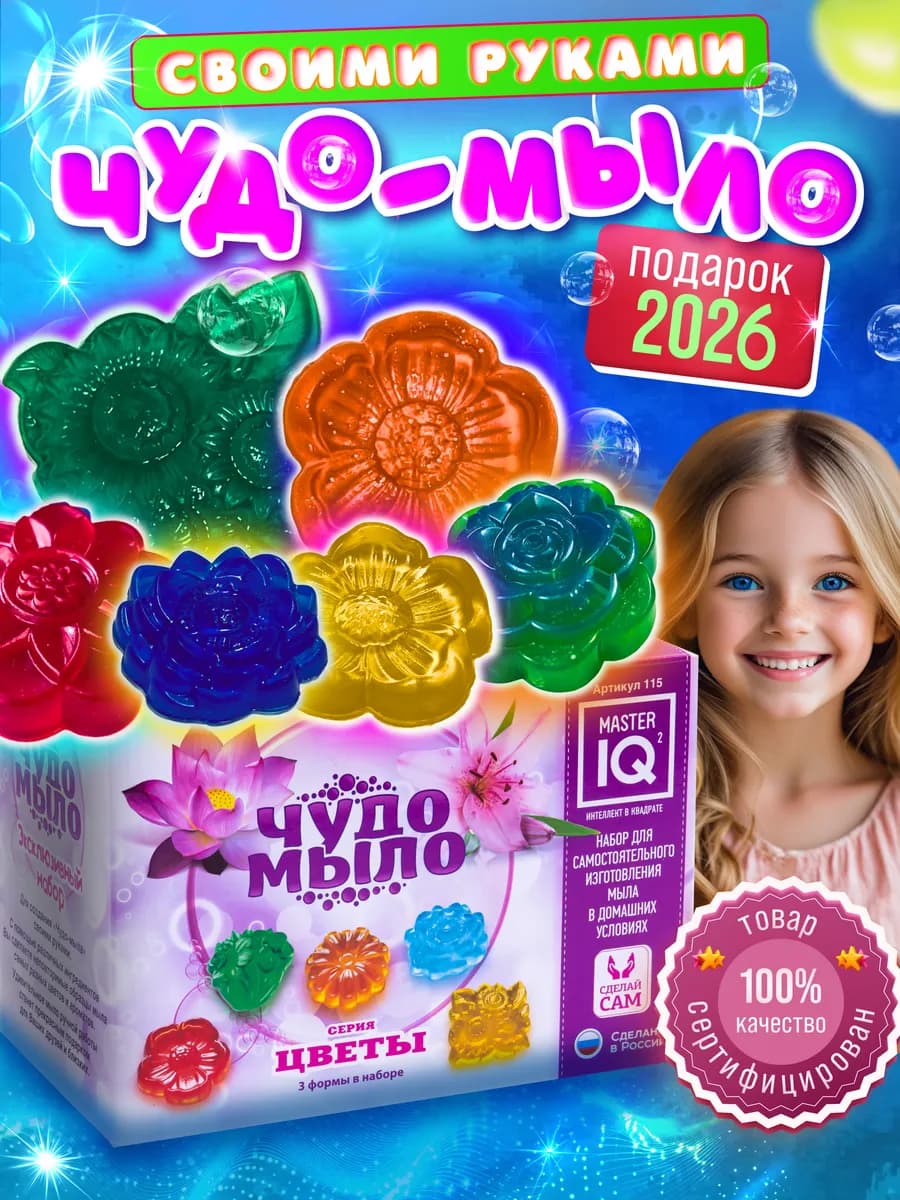 Набор для опытов детей и мыло своими руками и подарок