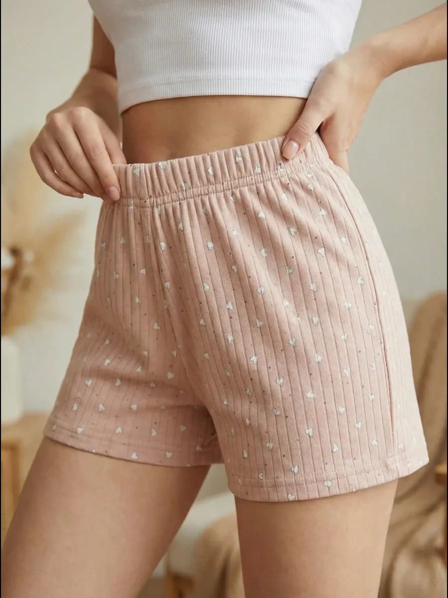 Шорты короткие домашние с сердечками