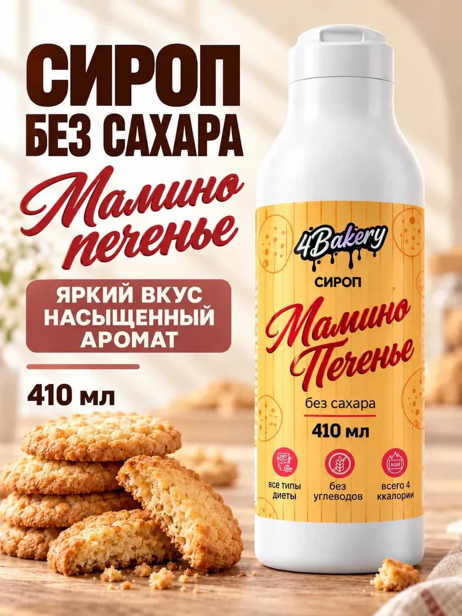 Сироп для кофе без сахара Мамино Печенье 410 мл