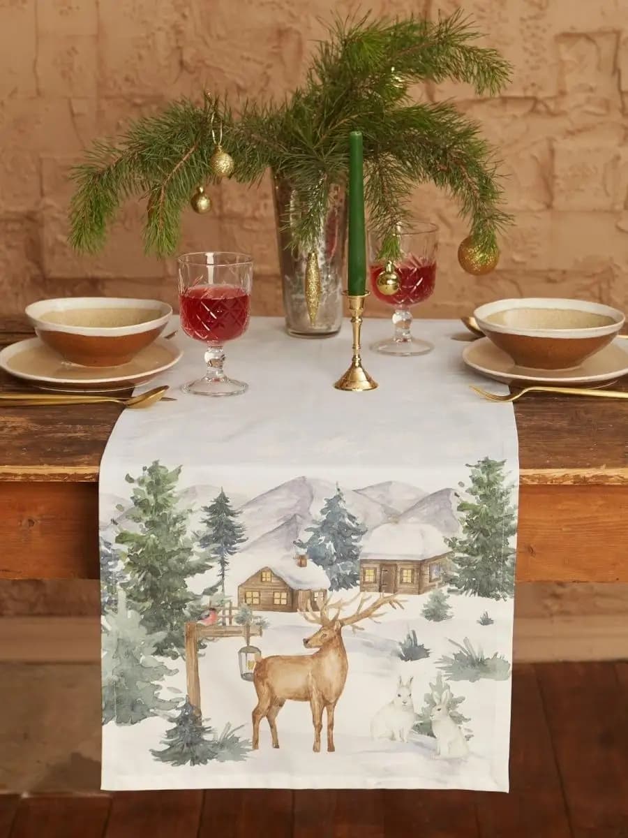 Дорожка на стол новогодняя, декор для кухни