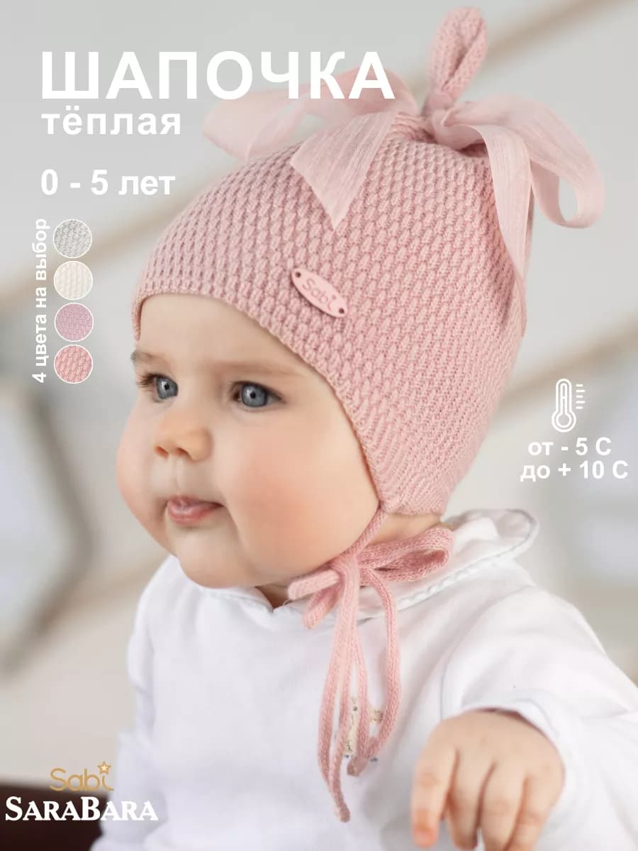 Шапочка для новорожденного с флисом весна