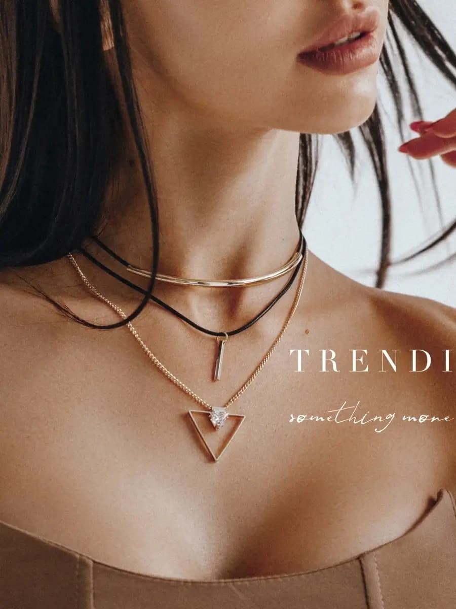 Цепочка - чокер с подвеской многослойное колье бижутерное