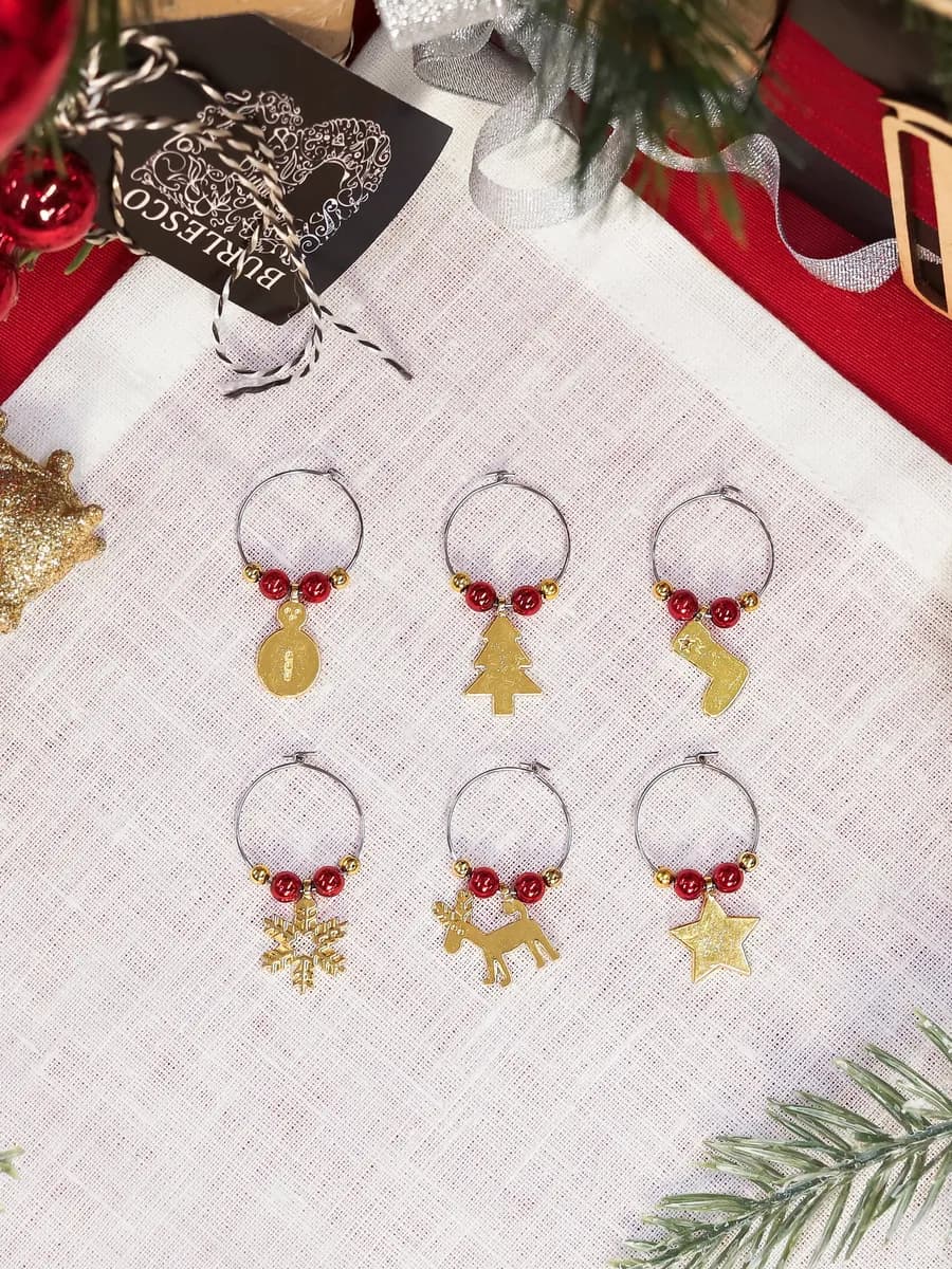 Аксессуары для коктейлей, маркеры для бокалов новогодние