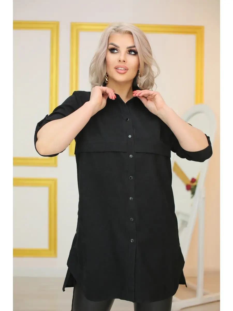 Рубашка Вельвет "Я Желанная" Удлиненная - фото 1