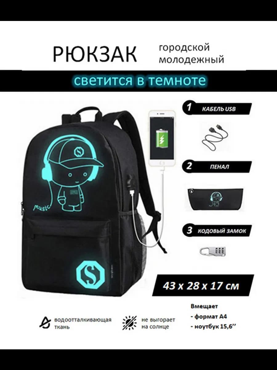 Рюкзак с usb городской