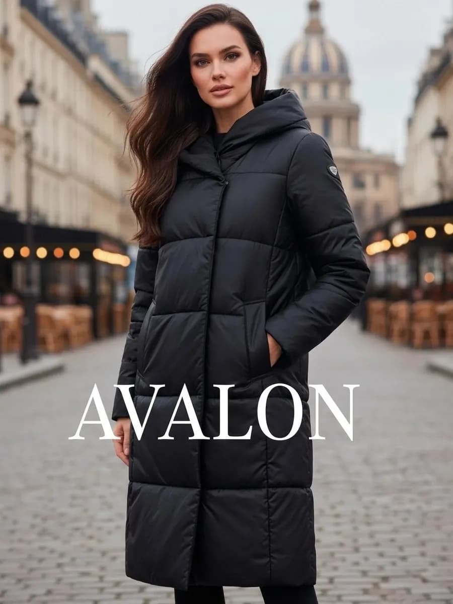 Пуховик зимний стеганый с капюшоном