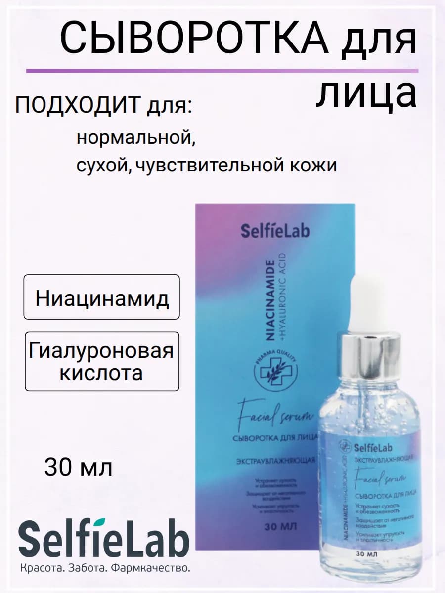 Сыворотка для лица Niacinamide+Hyaluronic Acid увлажняющая