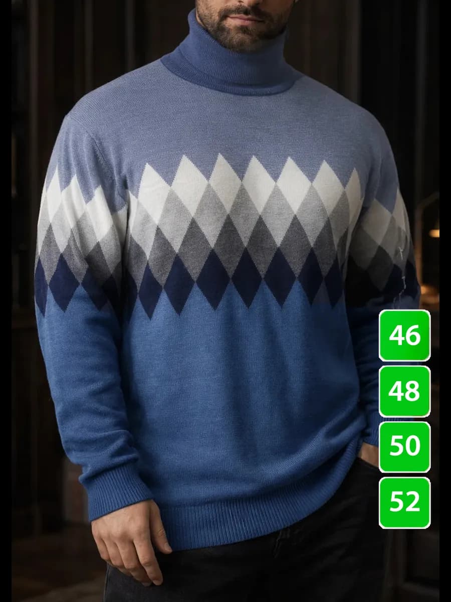 Свитер с горлом вязаный шерстяной