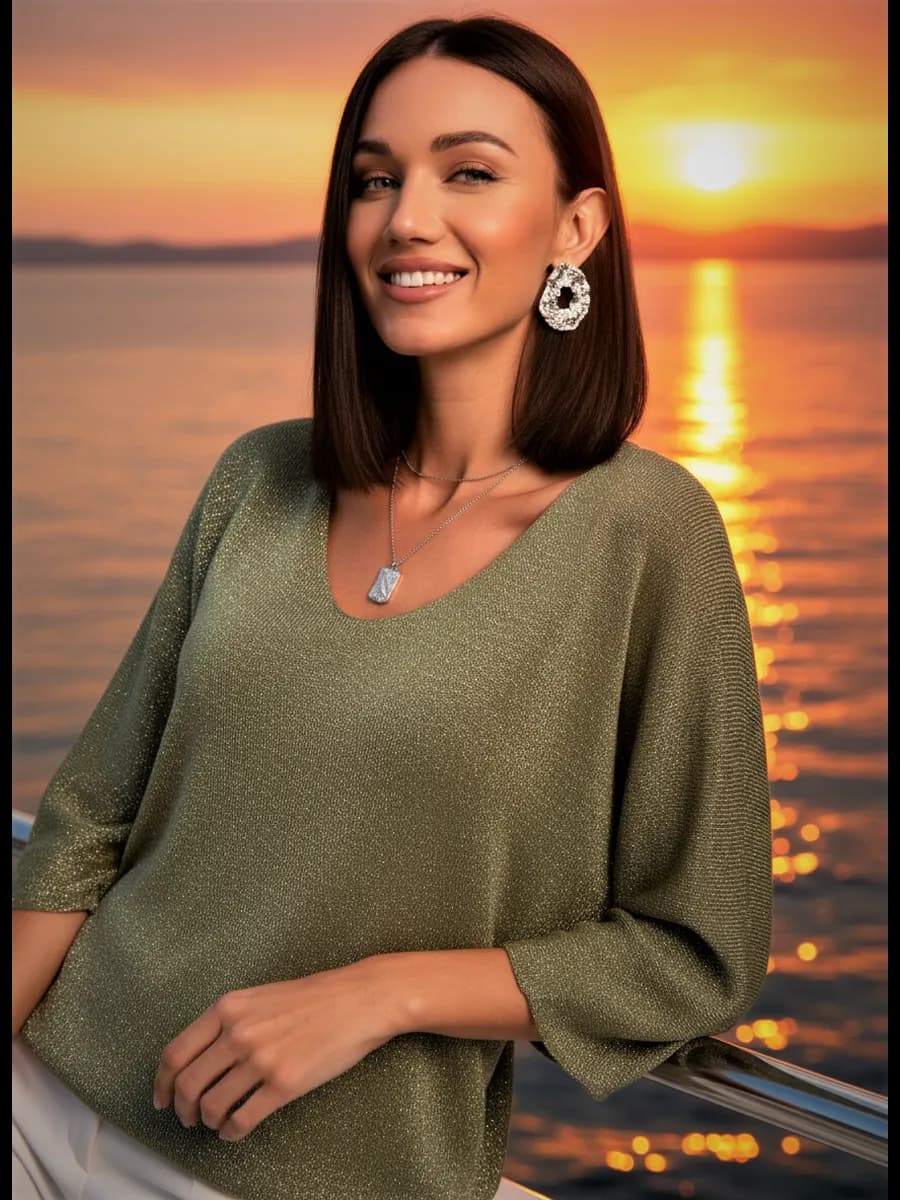 Джемпер оверсайз нарядный Кофта с люрексом