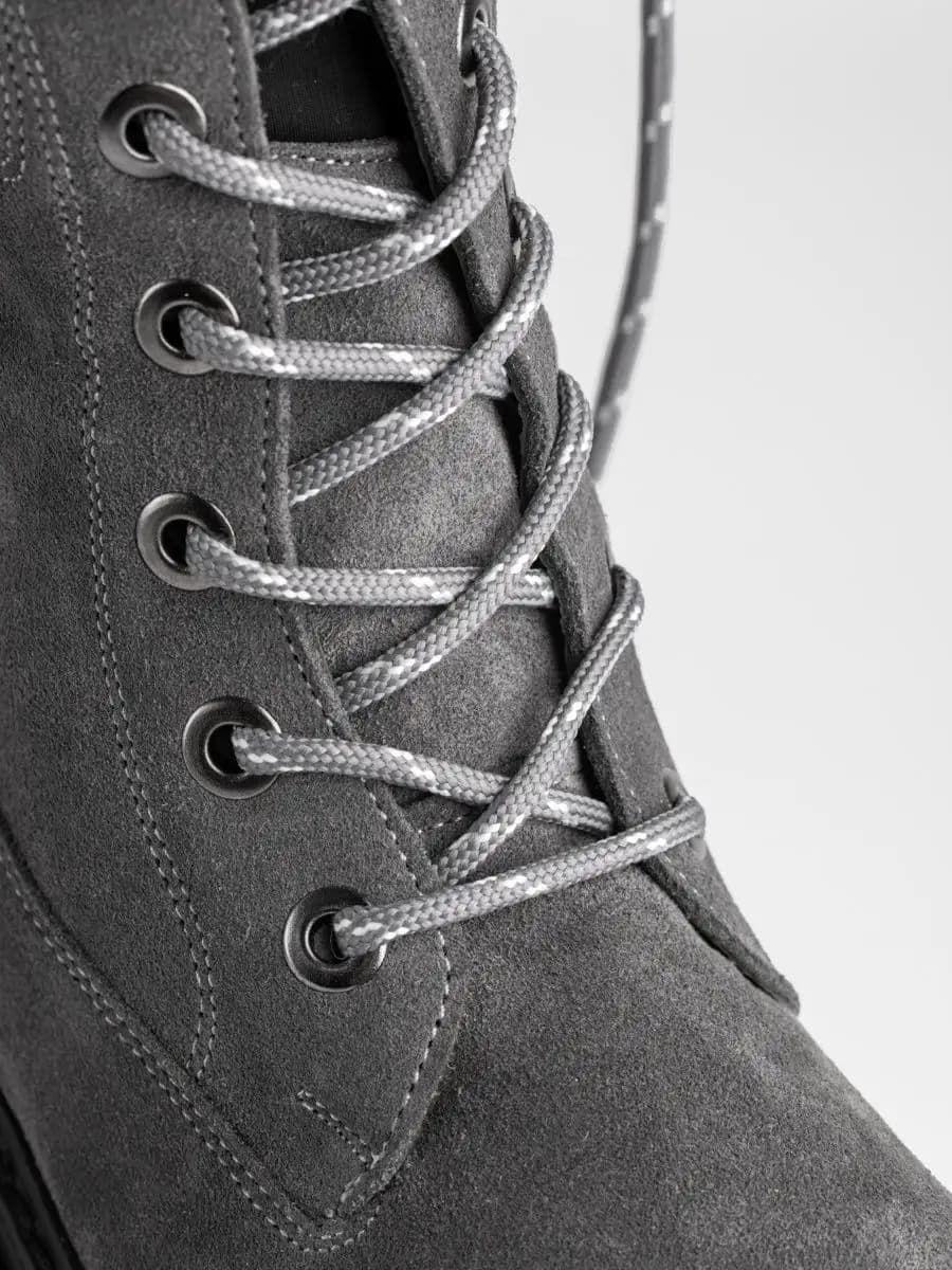 Шнурки круглые для обуви толстые длинные серые 120 см