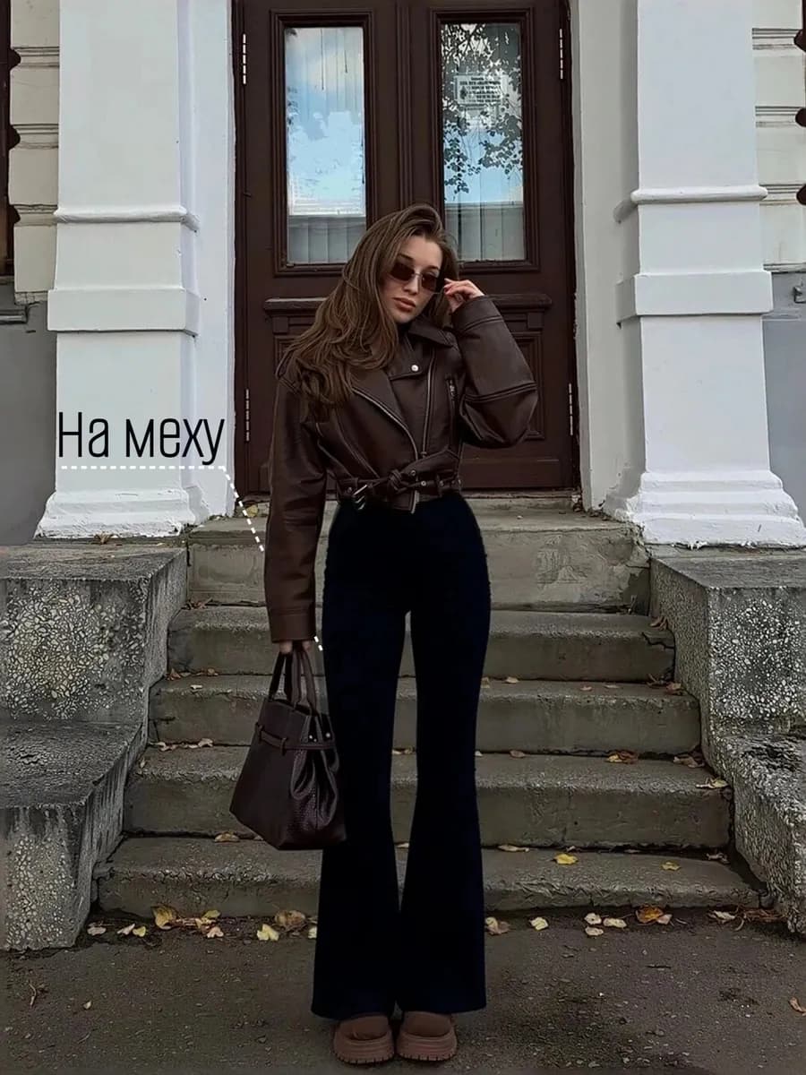 Брюки утепленные клеш