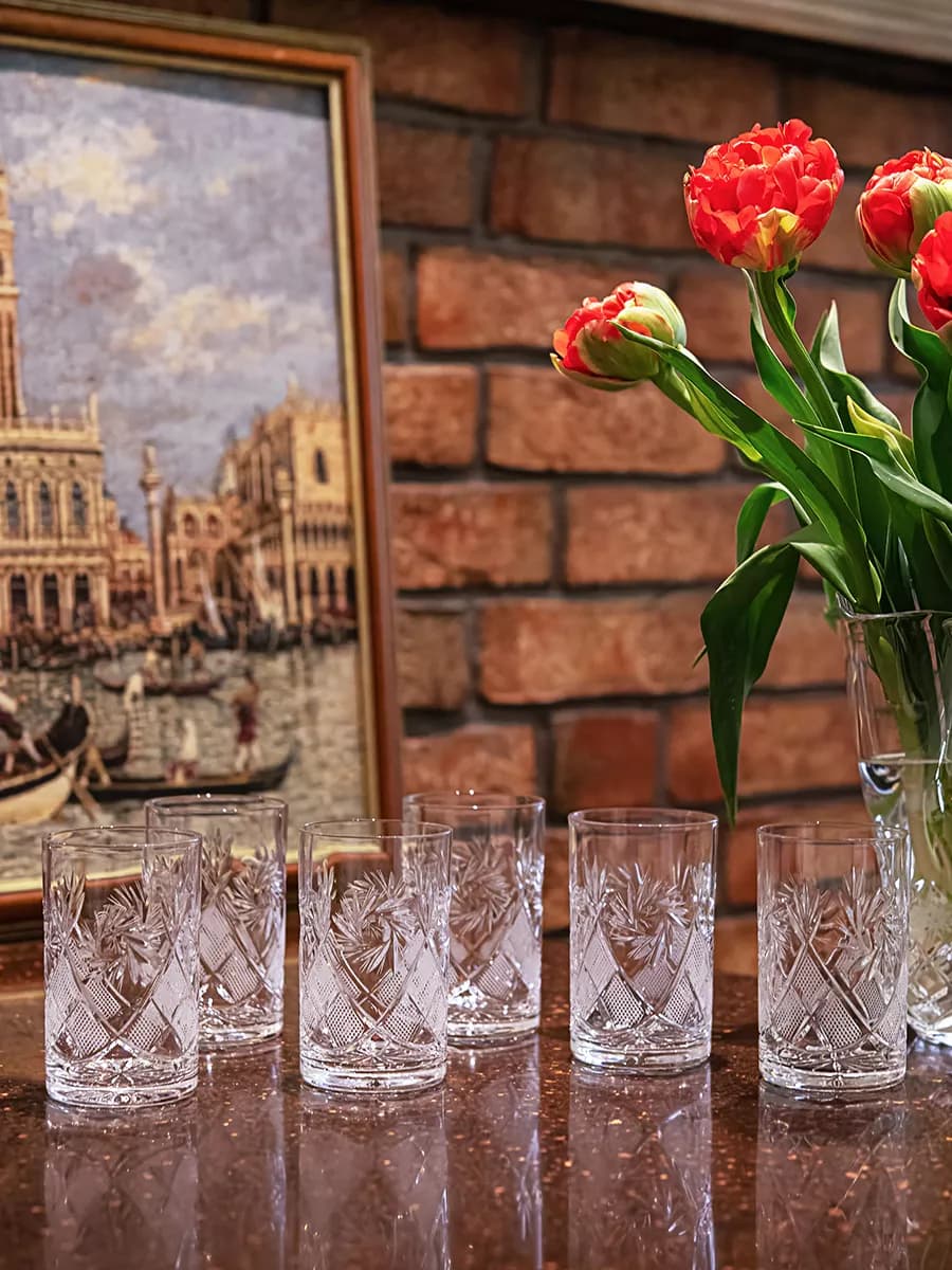 Хрустальные стаканы для напитков 250 мл набор 6 штук