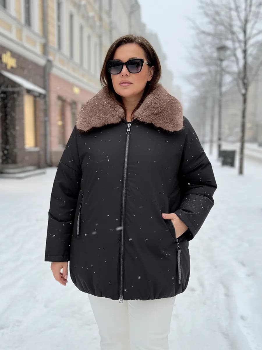 Пуховик зимний с мехом