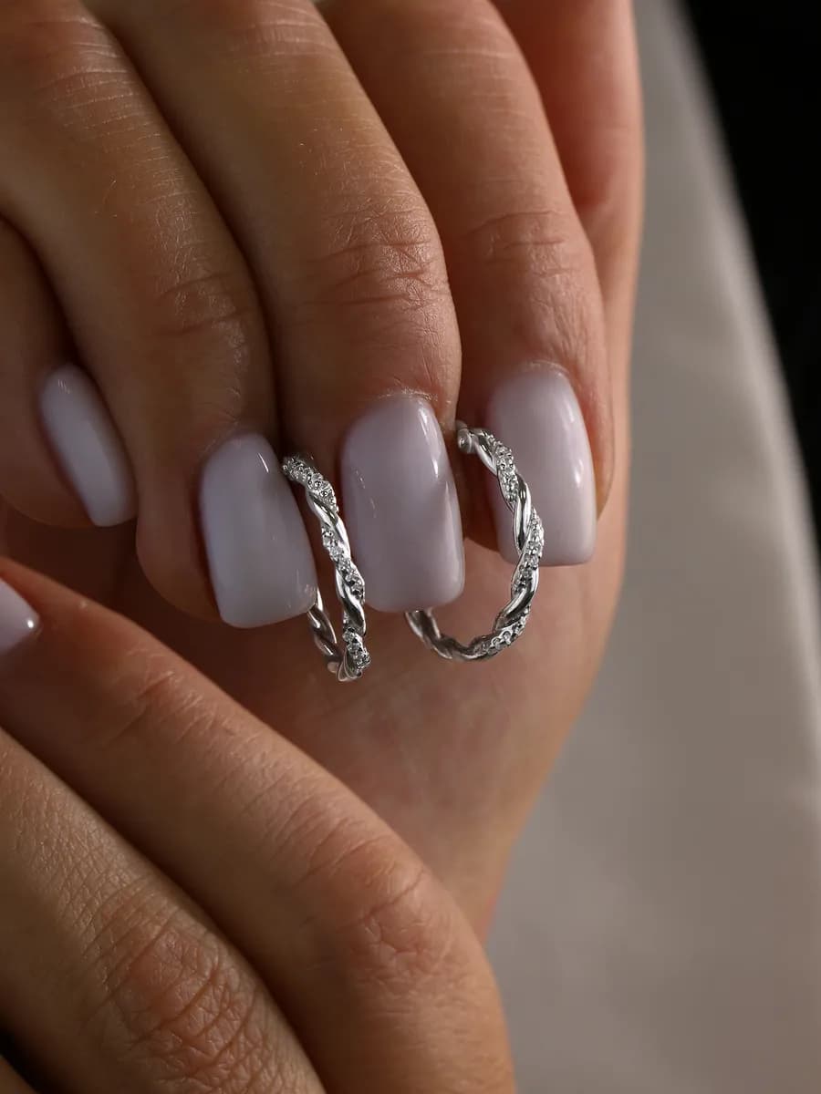 Серьги кольца серебро 925