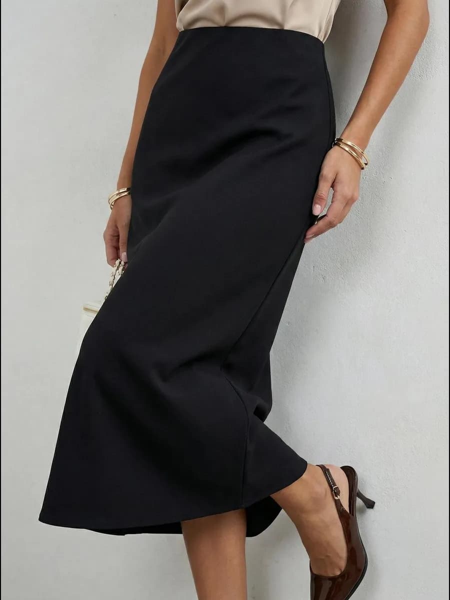 Юбка миди длинная трапеция на резинке