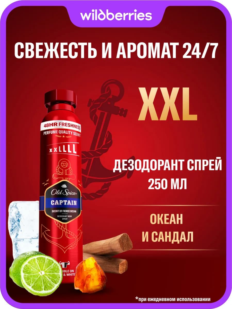 Дезодорант мужской спрей Captain 250 мл
