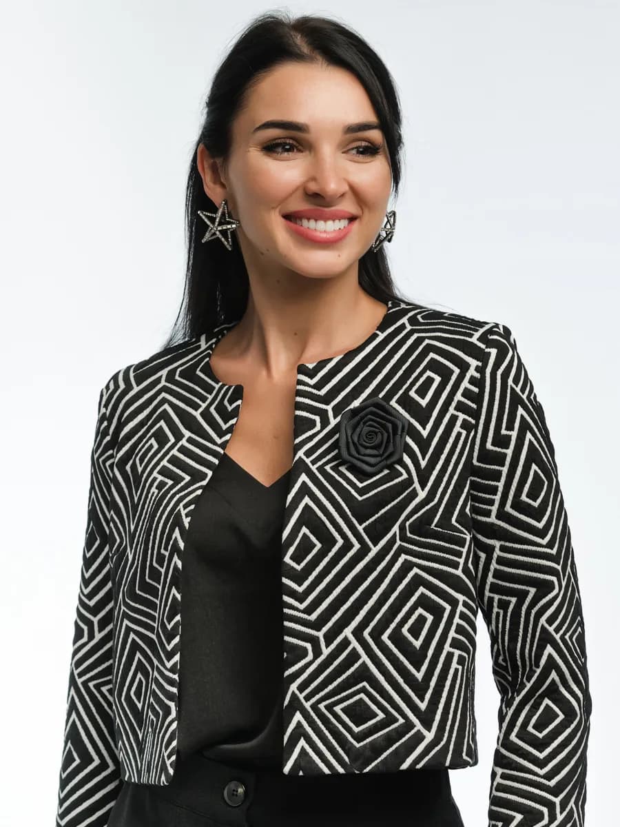 Жакет укороченный твидовый пиджак