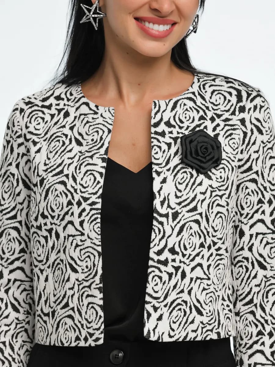 Жакет укороченный твидовый пиджак