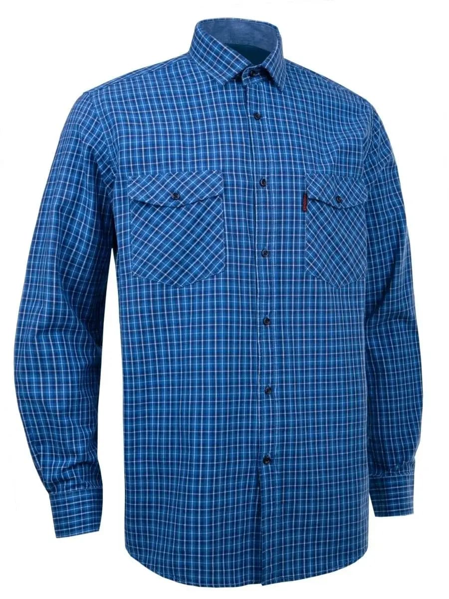 Рубашка с длинным рукавом в клетку - фото 1