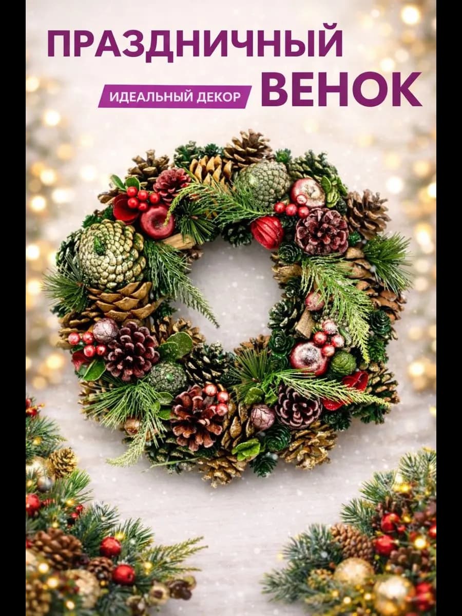 Венок новогодний на дверь