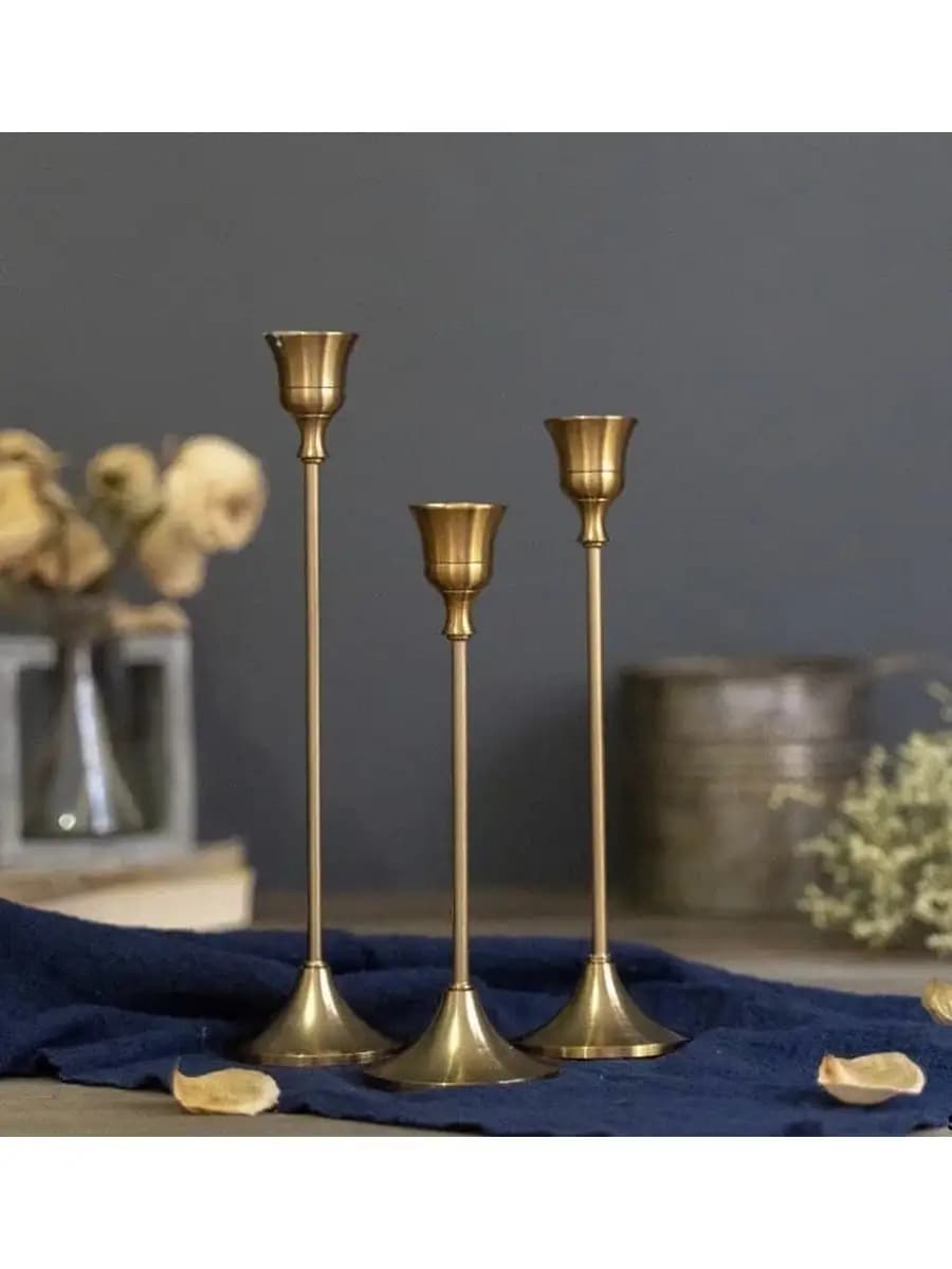 Подсвечники металлические набор из 3 штук