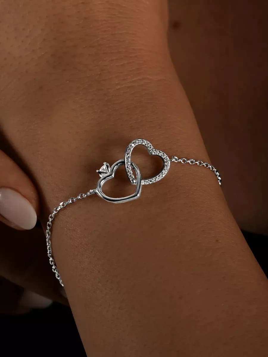 Браслет женский на руку серебро 925 пробы украшение с камнем - фото 1