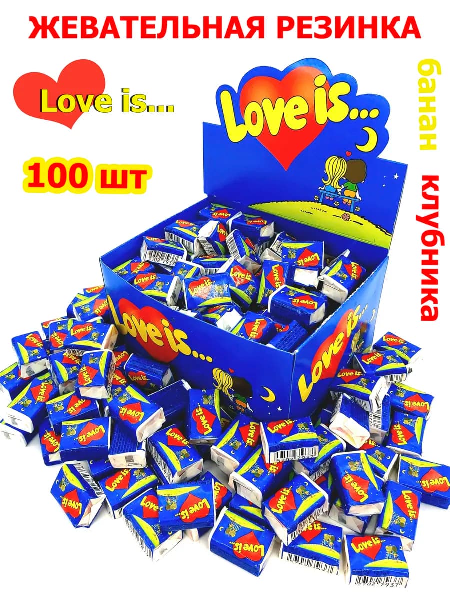 Жевательная резинка Клубника-Банан Ловис 100 шт