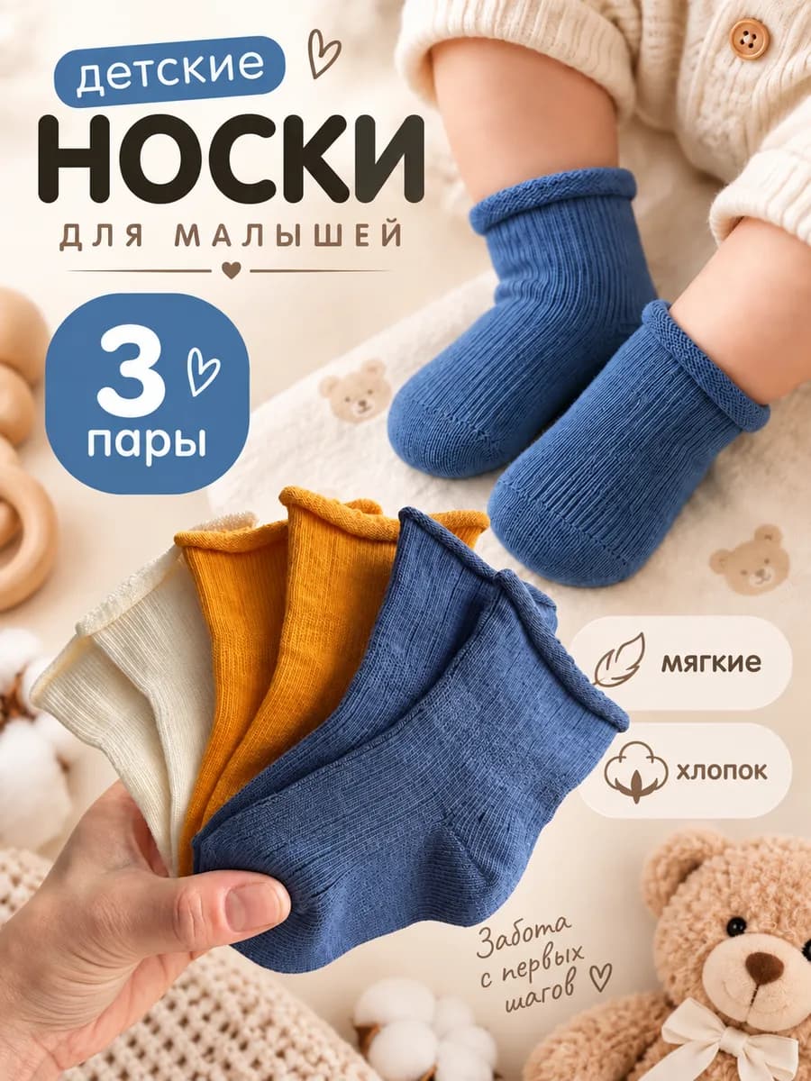 Носки для малышей 3 пары
