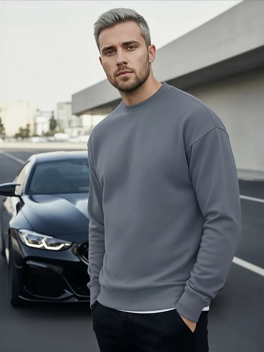 Свитшот однотонный базовый без начеса