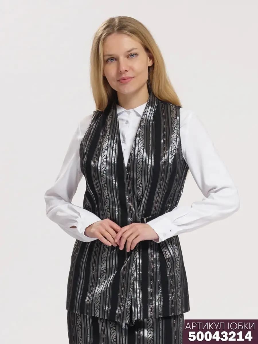 Жилетка офисный удлиненный классический