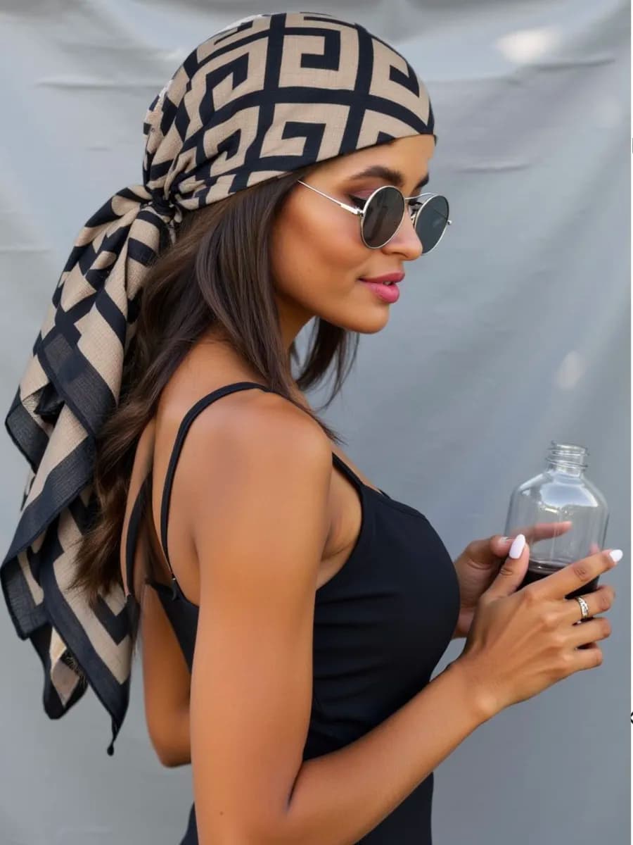 Платок шелковый на шею на голову на пояс женский