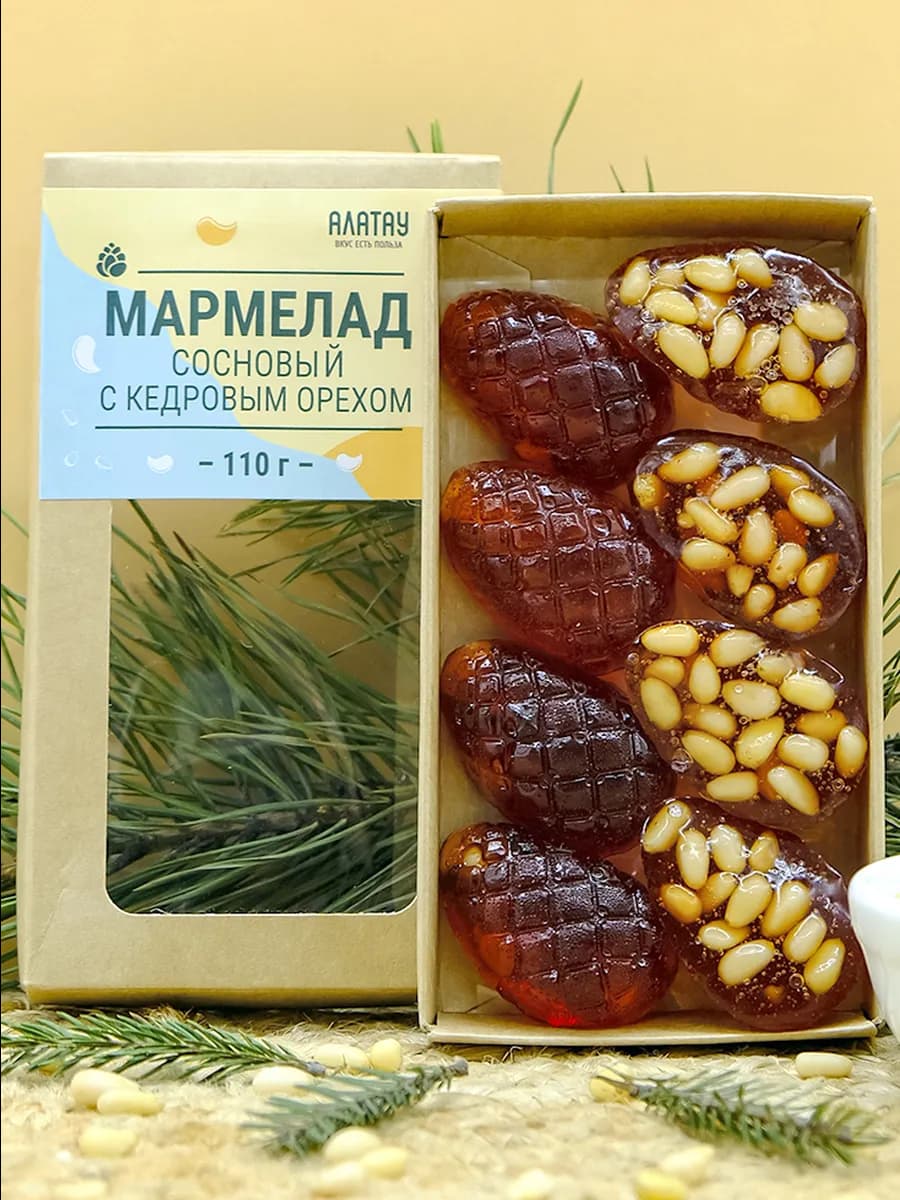 Мармелад натуральный Сосновый с орехами 110 гр