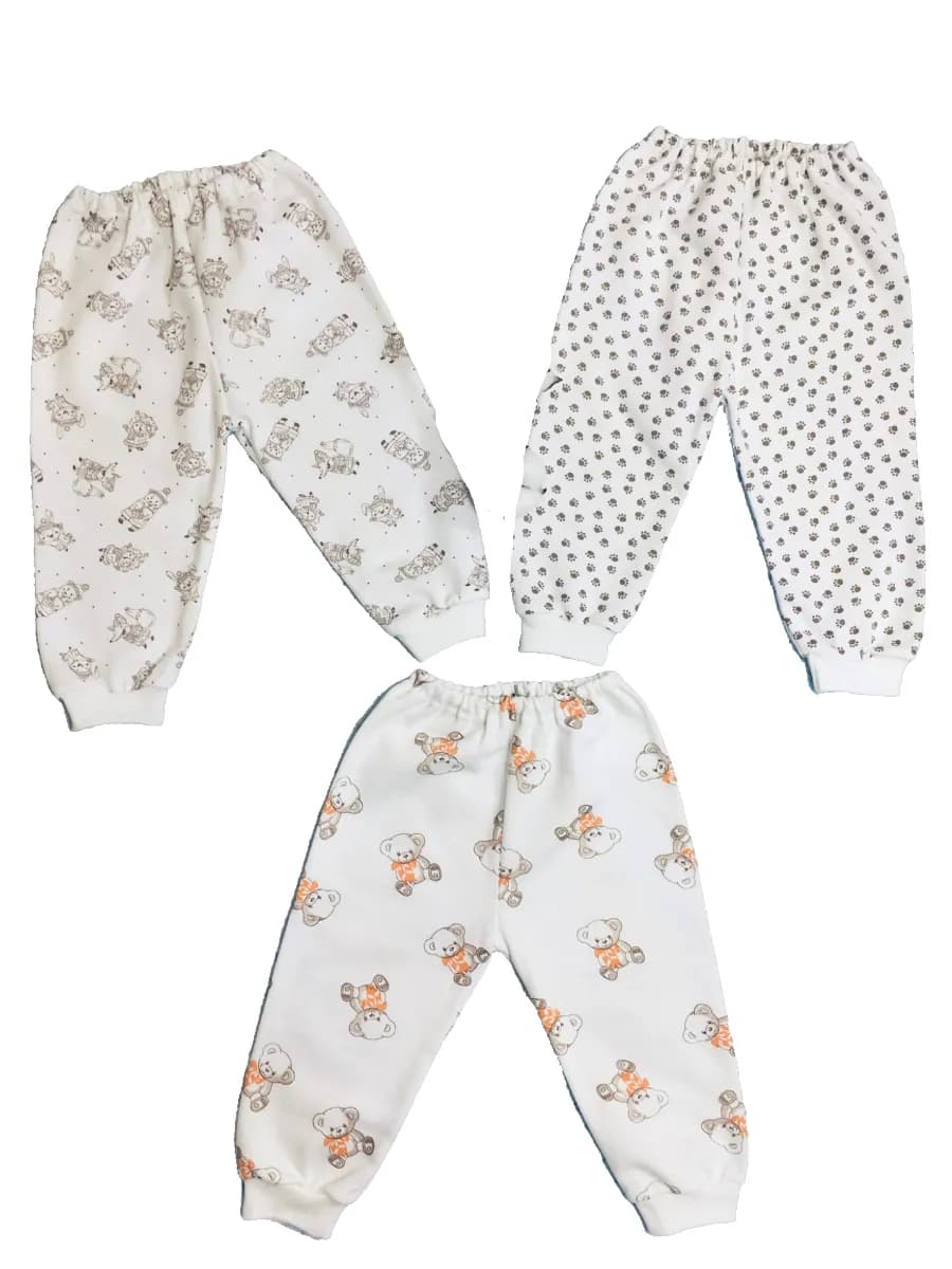 Штанишки-брюки утепленные для малышей комплект 3 штуки - фото 1