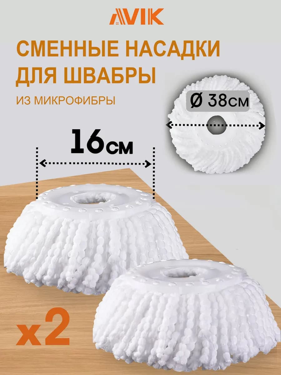 Сменные микрофибровые насадки для швабры