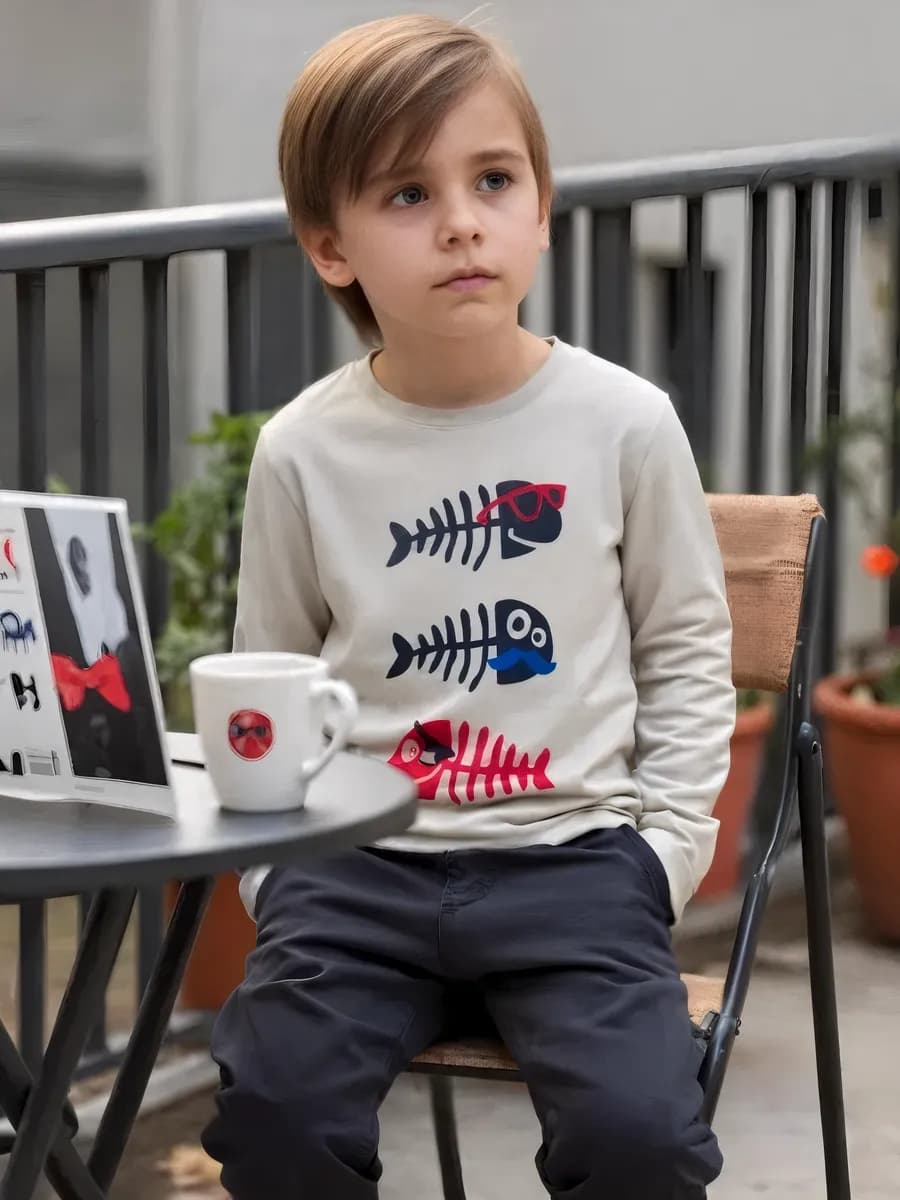 Лонгслив для мальчика с принтом