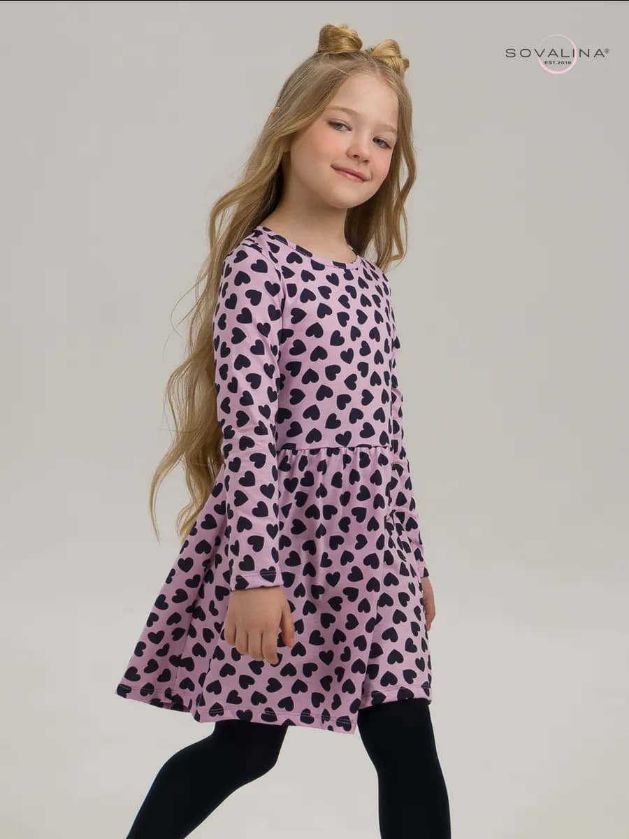 Платье в садик, длинный рукав