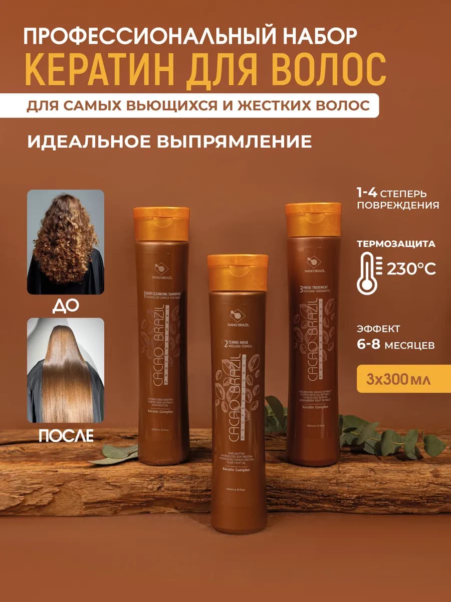 Набор для кератинового выпрямления волос