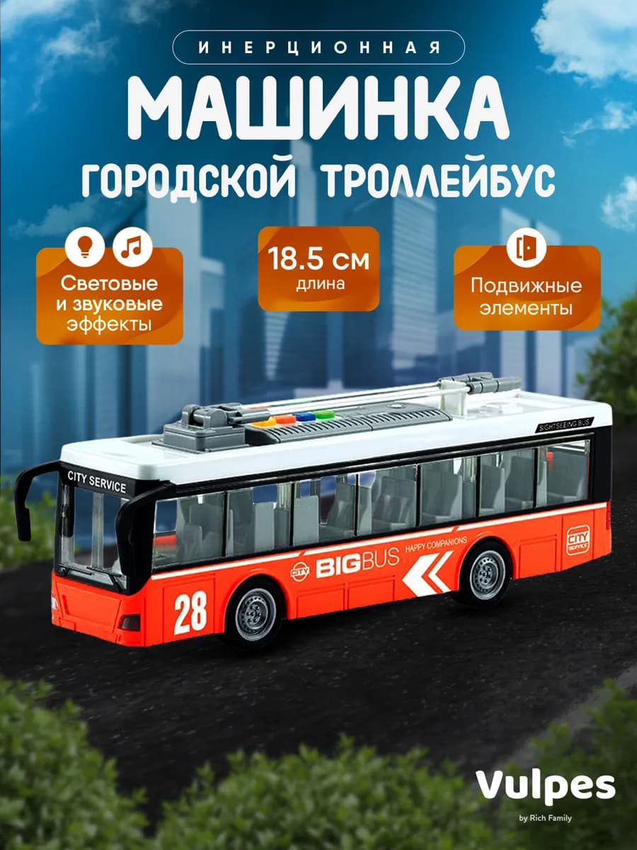 Игрушка детская машинка троллейбус